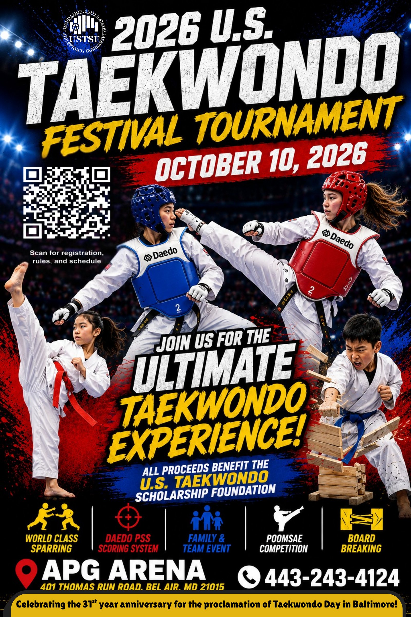 2026 U.S. Taekwondo Festival Tournament — October 10, 2026, APG Arena, Bel Air MD